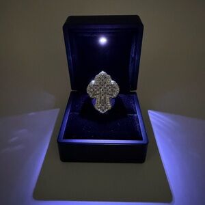 Iced Cross Statement Ring